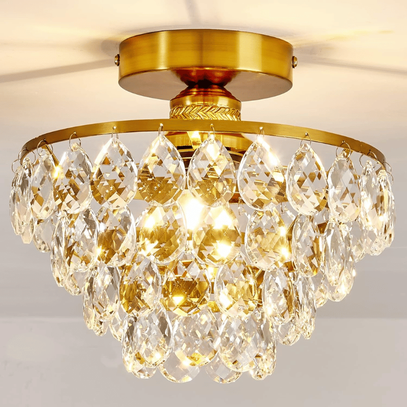 Crystal/Gold Chandelier